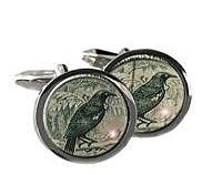 Tui New Zealand Postage Stamp Cufflinks Round